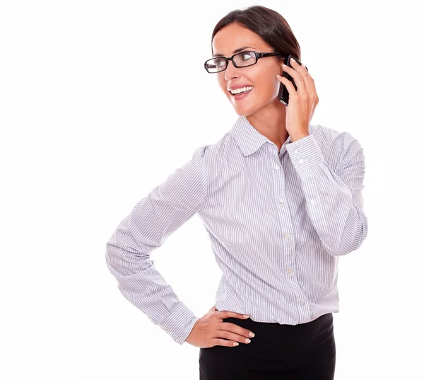 Joven empresaria con teléfono celular — Foto de Stock