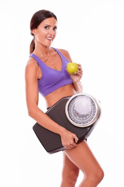 Apple ve ölçekleri ile sağlıklı kadın