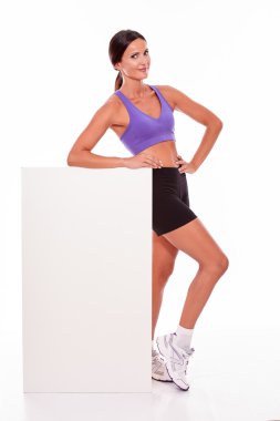 Sağlıklı kadın holding boş tasarlamak