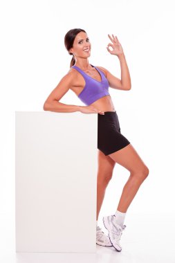 boş afişini ile memnun kadın