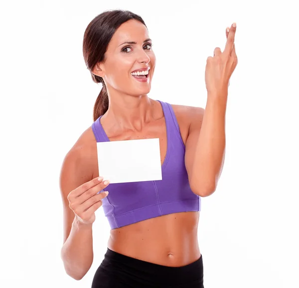 Healthy woman with copy space — Stock Photo, Image