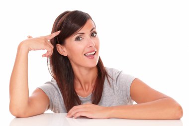 Sana bakarken merak yetişkin esmer