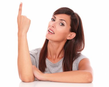 Yukarı dönük ve sana bakmak seksi yetişkin kadın