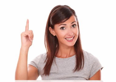 İspanyol kız gülümseyerek süre yukarı dönük