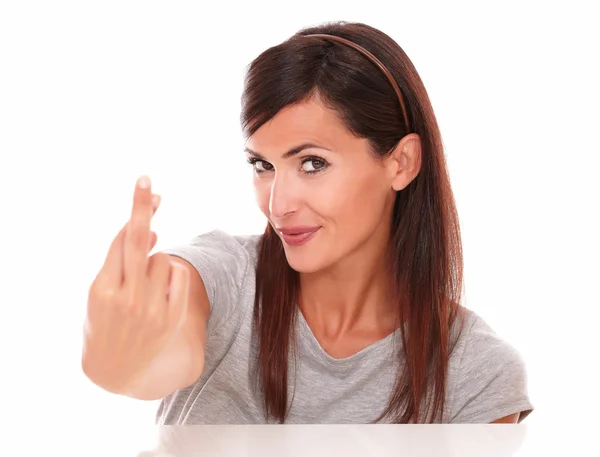 Cute latin lady with luck sign — Stock Photo, Image