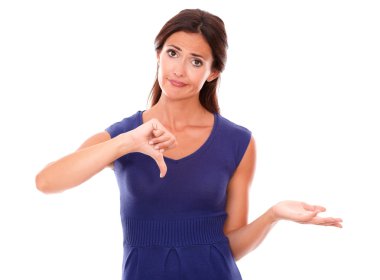 Başparmak üzgün latin bayanla