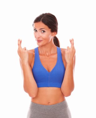 Sevimli genç kadın bir dilek yapma