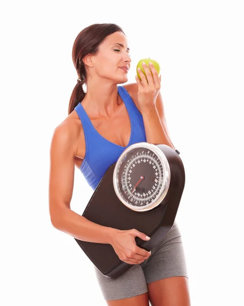 Kobieta bardzo dorosłych diety na owoce — Zdjęcie stockowe