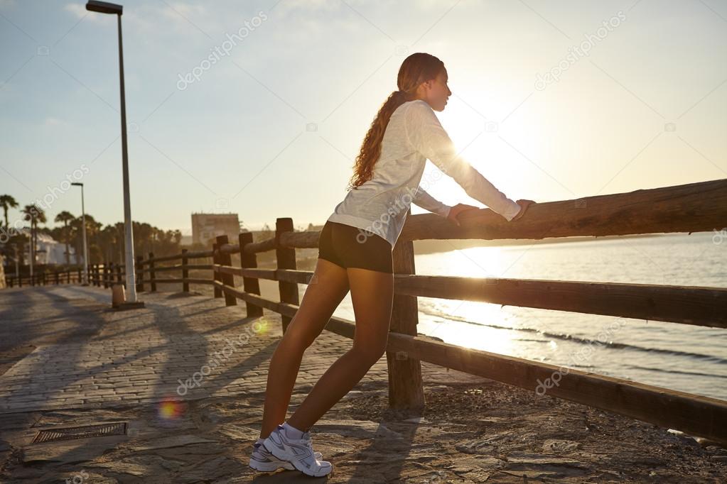jogger exercising on coastline