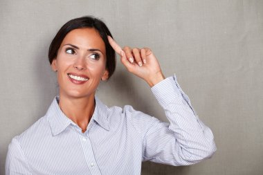 Young business lady thinking