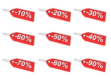 fiyat etiketleri kümesi