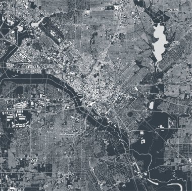 Dallas, Teksas, ABD 'nin vektör haritası