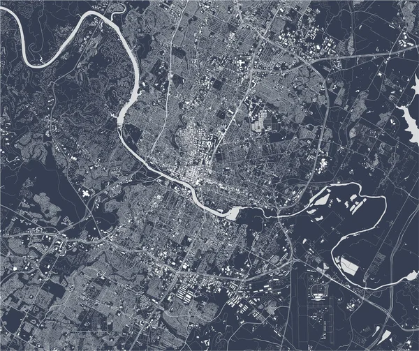 美国德克萨斯州奥斯汀市的矢量地图 — 图库矢量图片