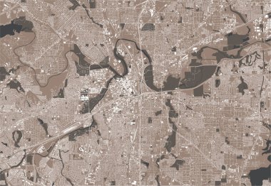 Fort Worth, Texas, ABD 'nin vektör haritası.