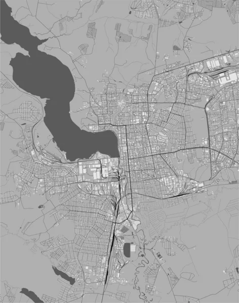 İzhevsk şehrinin haritası, Rusya — Stok Vektör