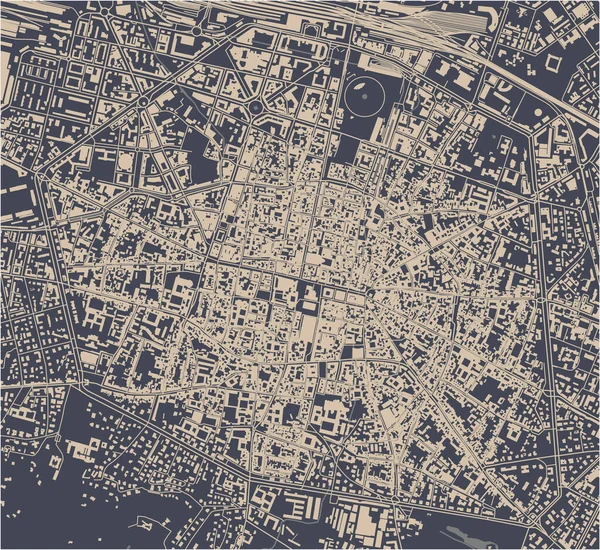 Bolognan kaupungin kartta, Emilia-Romagna, Italia — vektorikuva