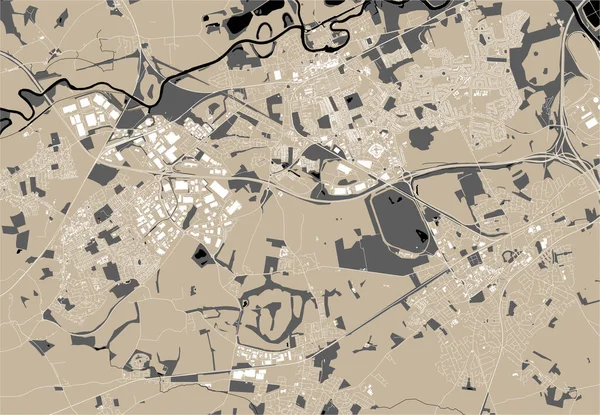 Карта міста Уейкфілд, Англія, Велика Британія — стоковий вектор
