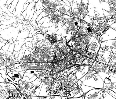 Bergamo, Lombardy, İtalya 'nın vektör haritası