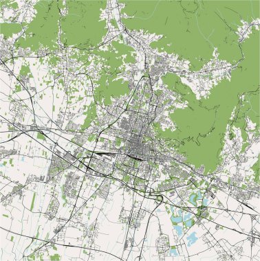 İtalya 'nın Brescia şehrinin vektör haritası