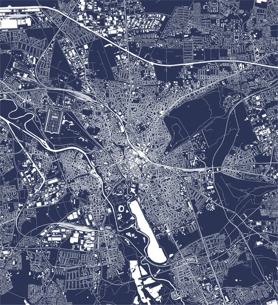 Mapa Vectorial Ciudad Hannover Alemania — Archivo Imágenes Vectoriales