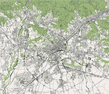 Bergamo, Lombardy, İtalya 'nın vektör haritası