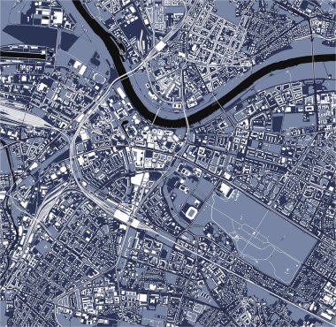 Dresden şehrinin haritası, Saksonya, Almanya