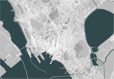 Cagliari şehrinin haritası, Sardunya, İtalya