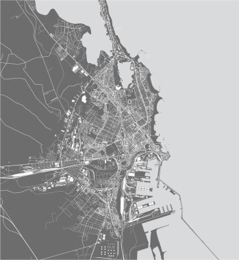 Romanya 'nın Köstence kentinin haritası