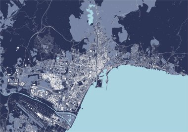 İspanya 'nın Malaga şehrinin haritası