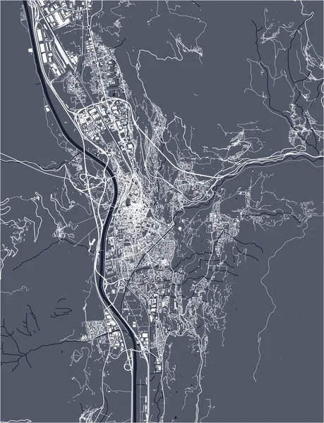Karte der Stadt Trient, Italien — Stockvektor