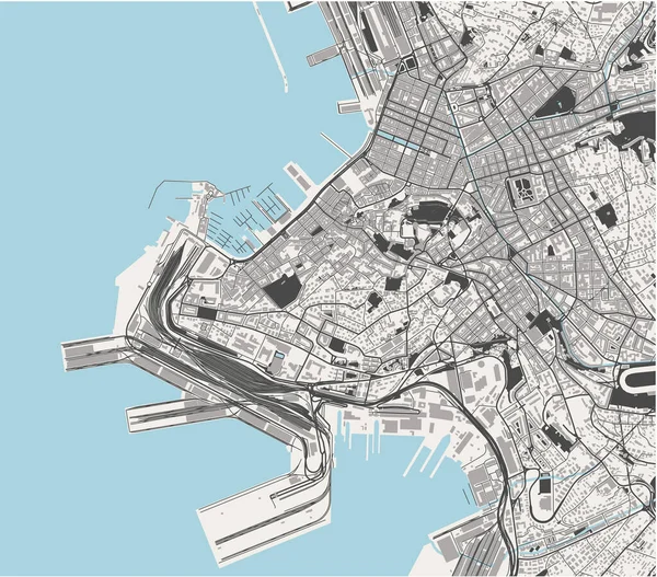 Mapa de la ciudad de Trieste, Italia — Vector de stock