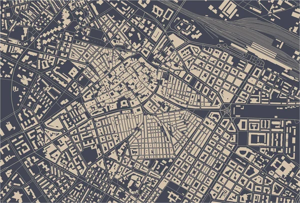 Mapa da cidade de Foggia, Itália — Vetor de Stock