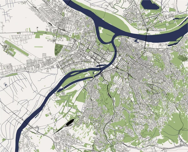 Karte der Stadt Belgrad, Serbien — Stockvektor