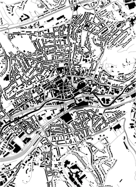 Mappa della città di Wuppertal, Germania — Vettoriale Stock
