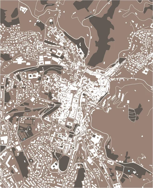 Mapa Vetorial Cidade Perugia Umbria Itália — Vetor de Stock