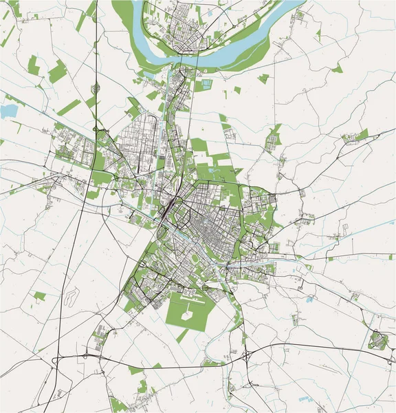 Mapa da cidade de Ferrara, Itália —  Vetores de Stock