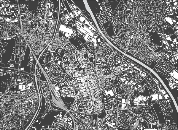 Carte de la ville de Augsbourg, Allemagne — Image vectorielle