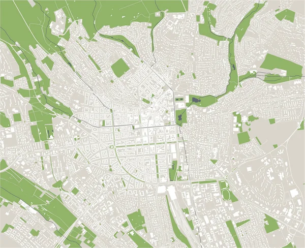 Kaart van de stad Wiesbaden, Duitsland — Stockvector