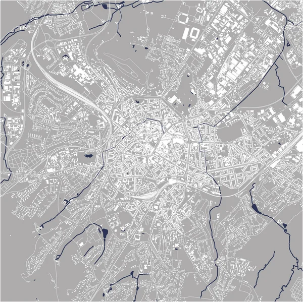 Mapa de la ciudad de Aquisgrán, Alemania — Vector de stock
