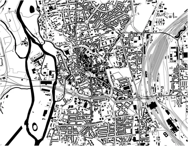 Карта города Галле, Германия — стоковый вектор