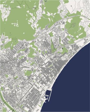 Badalona şehrinin vektör haritası, İspanya