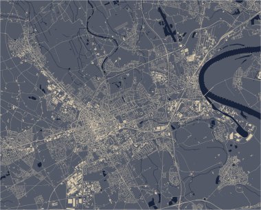 Krefeld, Almanya 'nın vektör haritası