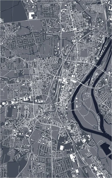 Peta Vektor Kota Magdeburg Jerman - Stok Vektor