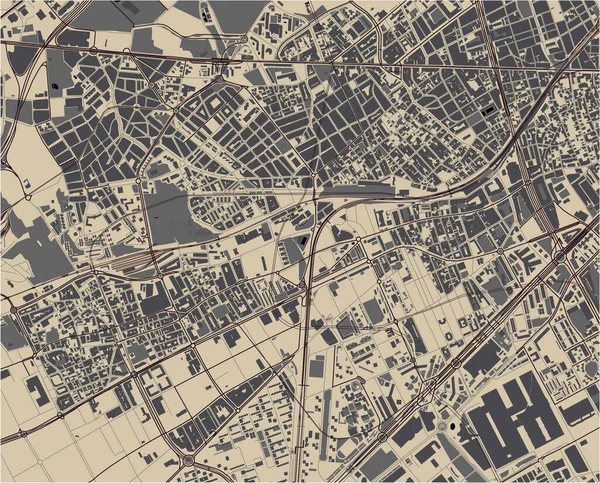 Mapa Vetorial Cidade Hospitalet Llobregat Espanha — Vetor de Stock