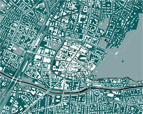 Mapa Vectorial Ciudad Friburgo Brisgovia Alemania — Vector de stock