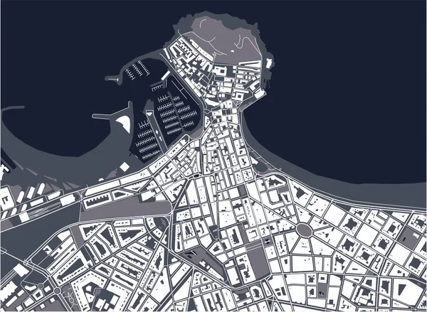 Векторна Карта Міста Гіхон Іспанія — стоковий вектор