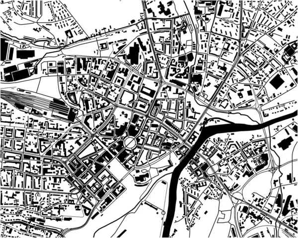 Mappa Vettoriale Della Città Kassel Germania — Vettoriale Stock