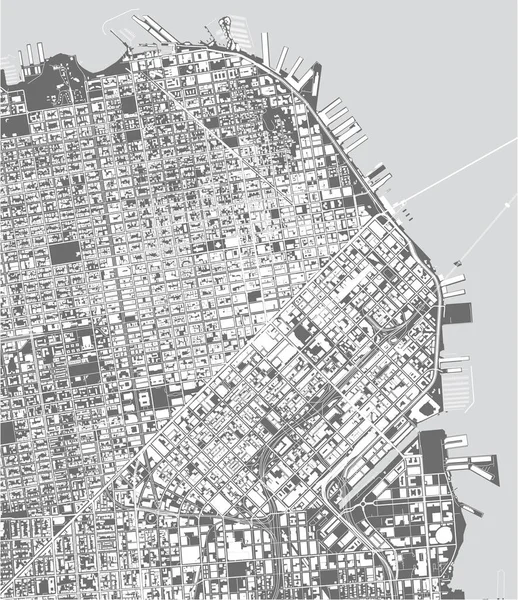 Mapa Vectorial Ciudad San Francisco Estados Unidos — Vector de stock