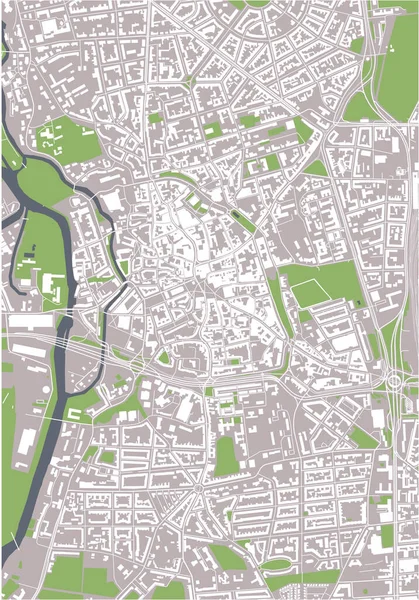 Carte de la ville de Halle, Allemagne — Image vectorielle