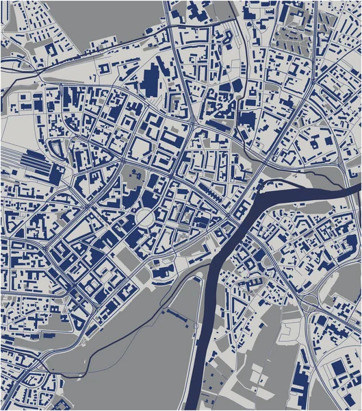 Mapa de la ciudad de Kassel, Alemania — Vector de stock